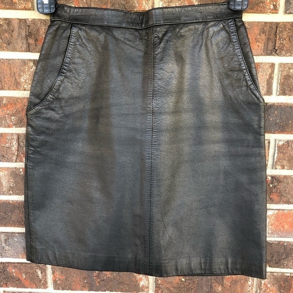 SPLIT End LTD Leather Pencil Skirt - Picture 6 of 7